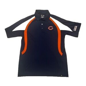 Chicago Bears Mens NFL Team Apparel Blue Polo Shirt Embroidered‎ Logo - Size M
